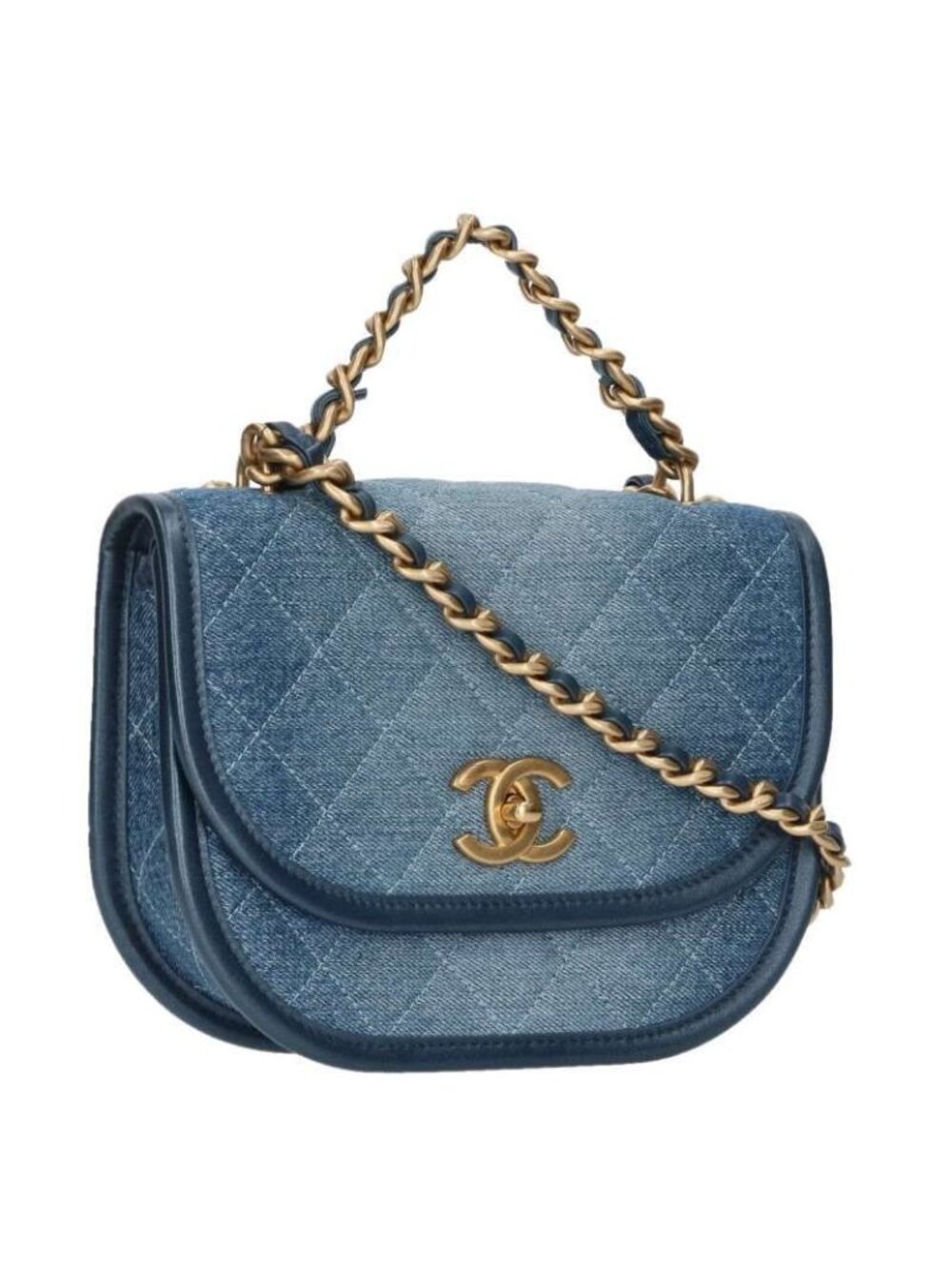 Chanel Quilted Denim Flap Shoulder Bag